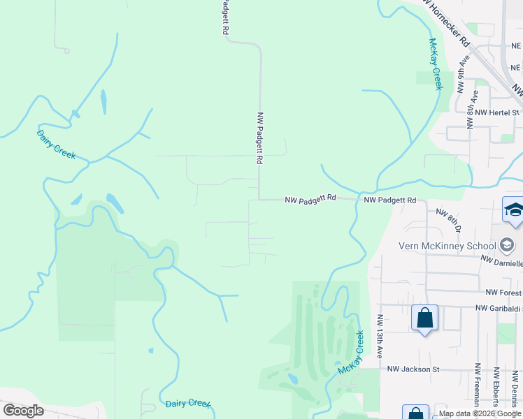 map of restaurants, bars, coffee shops, grocery stores, and more near 32260 Northwest Padgett Road in Hillsboro