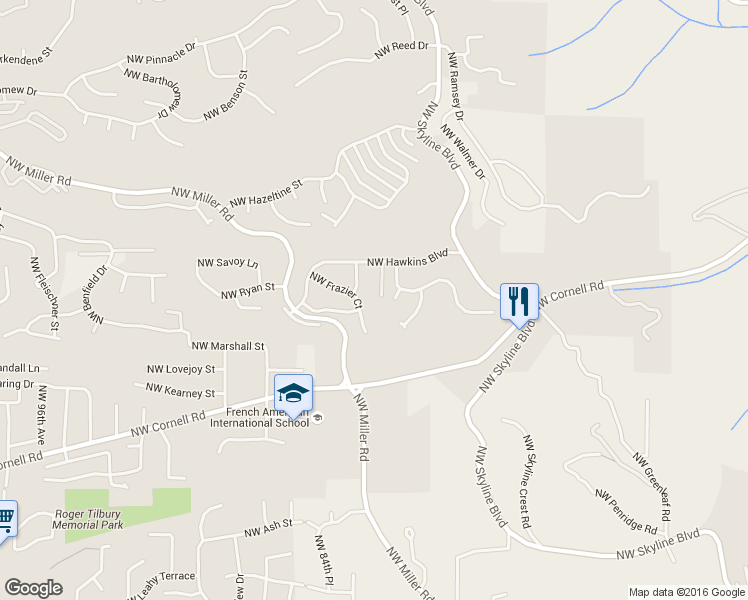 map of restaurants, bars, coffee shops, grocery stores, and more near 8210 Northwest Hawkins Boulevard in Portland