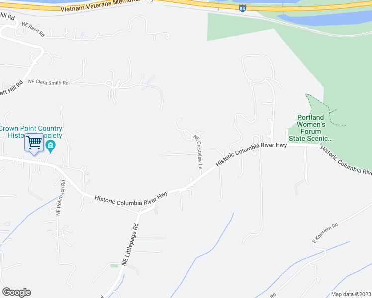map of restaurants, bars, coffee shops, grocery stores, and more near 1365 Northeast Crestview Lane in Corbett