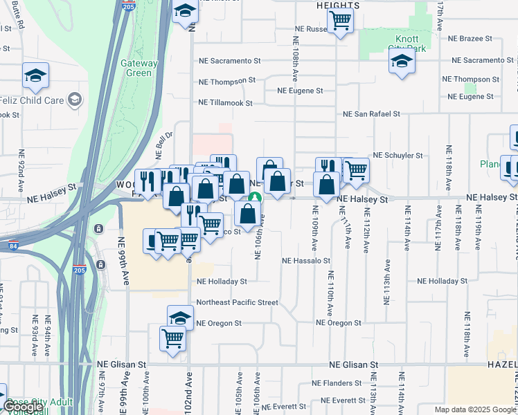 map of restaurants, bars, coffee shops, grocery stores, and more near in Portland
