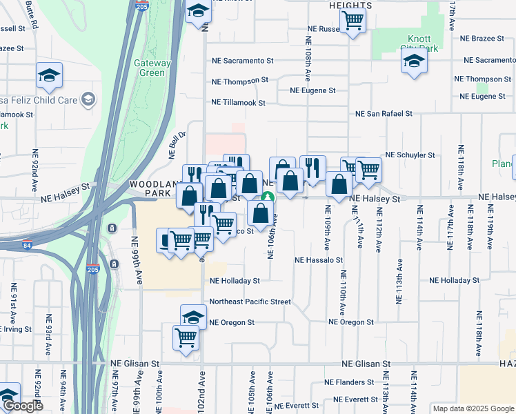 map of restaurants, bars, coffee shops, grocery stores, and more near in Portland