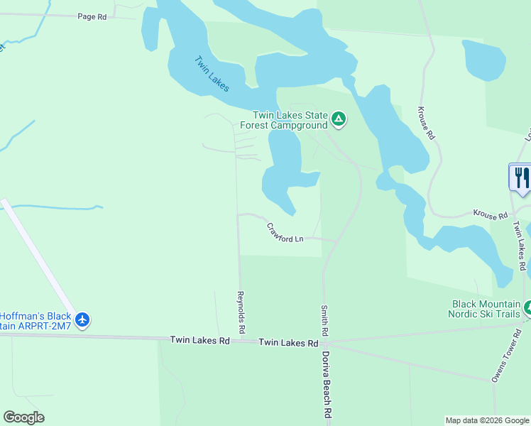map of restaurants, bars, coffee shops, grocery stores, and more near 9789 Crawford Lane in Cheboygan