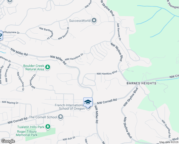 map of restaurants, bars, coffee shops, grocery stores, and more near 8407 Northwest Hawkins Boulevard in Portland