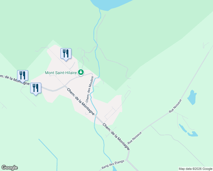 map of restaurants, bars, coffee shops, grocery stores, and more near 446 Chemin des Moulins in Mont-Saint-Hilaire