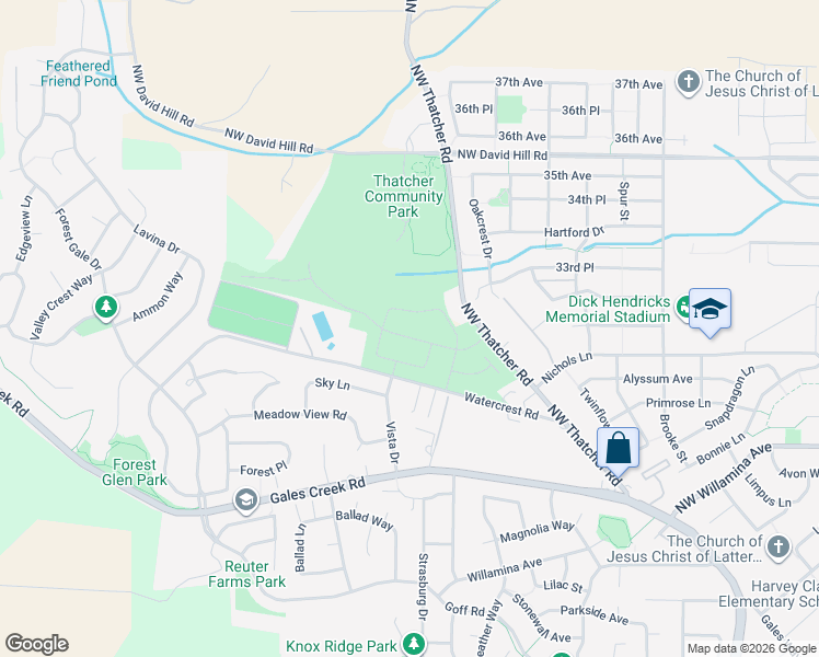 map of restaurants, bars, coffee shops, grocery stores, and more near 847 Glade Avenue in Forest Grove