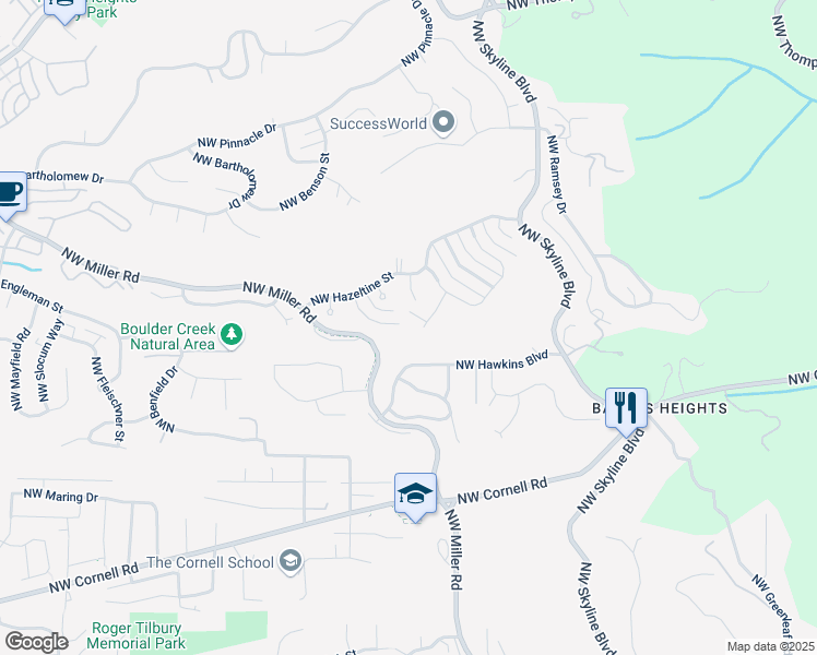 map of restaurants, bars, coffee shops, grocery stores, and more near 8423 Northwest Mendenhall Street in Portland