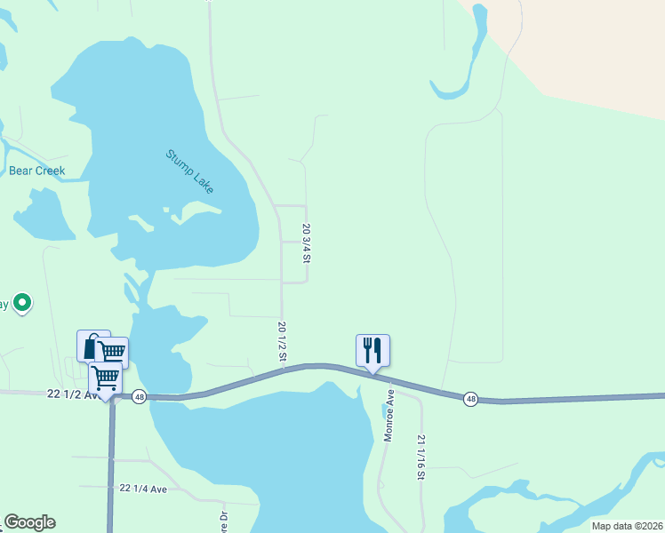 map of restaurants, bars, coffee shops, grocery stores, and more near 2285 20 3/4 Street in Rice Lake