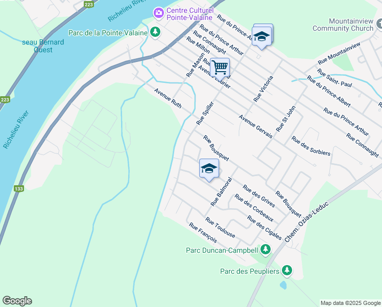 map of restaurants, bars, coffee shops, grocery stores, and more near 349 Rue de Tadoussac in Otterburn Park