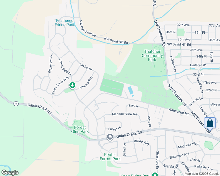 map of restaurants, bars, coffee shops, grocery stores, and more near 499 Watercrest Road in Forest Grove