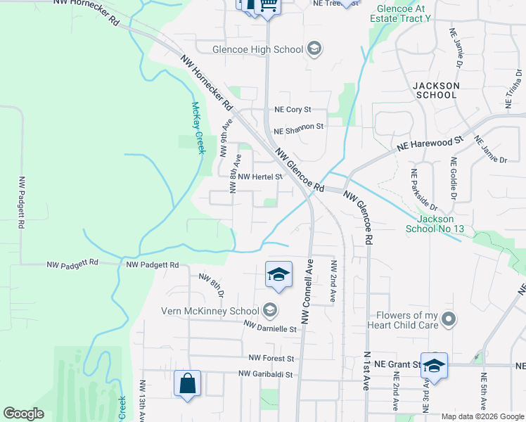 map of restaurants, bars, coffee shops, grocery stores, and more near 662 Northwest Brookhill Lane in Hillsboro