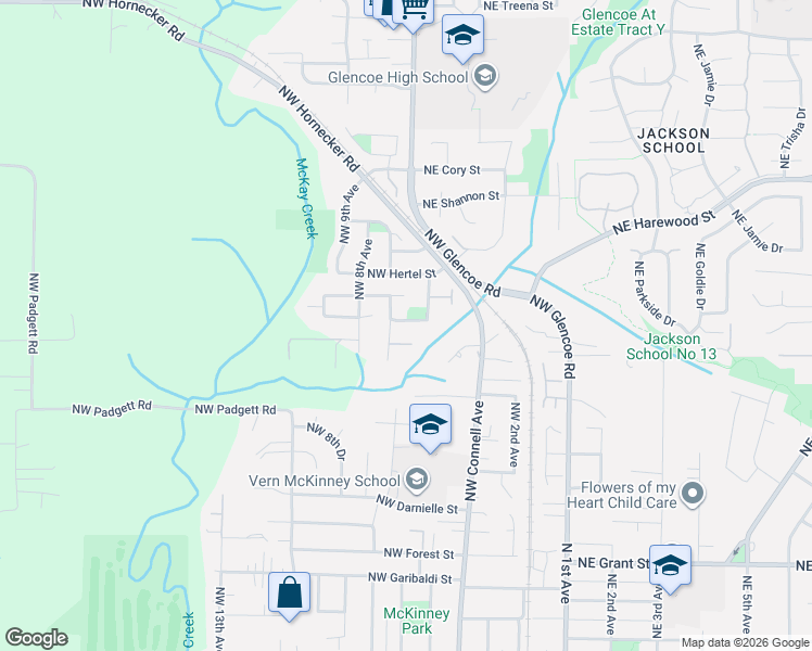 map of restaurants, bars, coffee shops, grocery stores, and more near 662 Northwest Brookhill Lane in Hillsboro