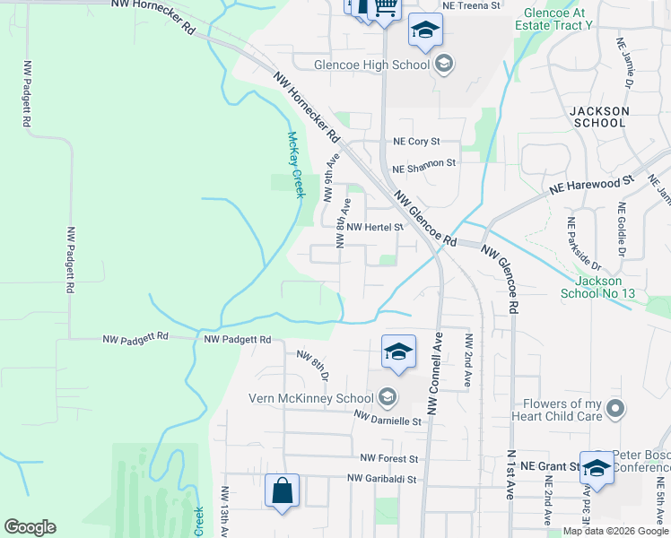 map of restaurants, bars, coffee shops, grocery stores, and more near 804 Northwest Brookhill Street in Hillsboro
