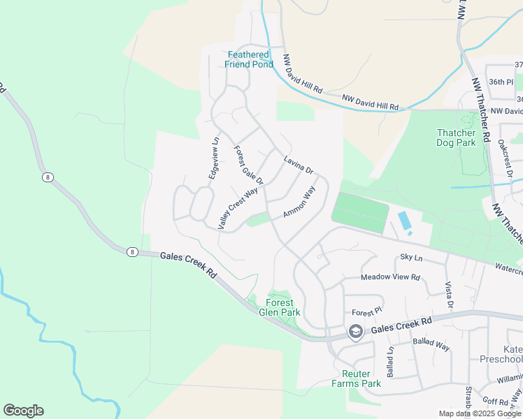map of restaurants, bars, coffee shops, grocery stores, and more near 3258 Forest Gale Drive in Forest Grove