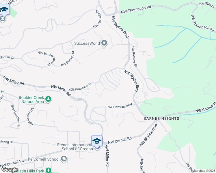 map of restaurants, bars, coffee shops, grocery stores, and more near 1811 Northwest Rosefinch Lane in Portland