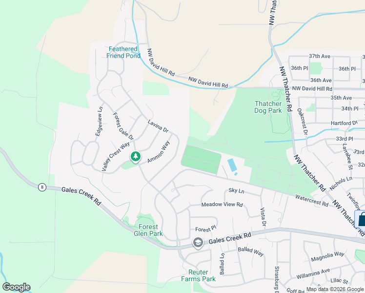 map of restaurants, bars, coffee shops, grocery stores, and more near 3317 Lavina Drive in Forest Grove