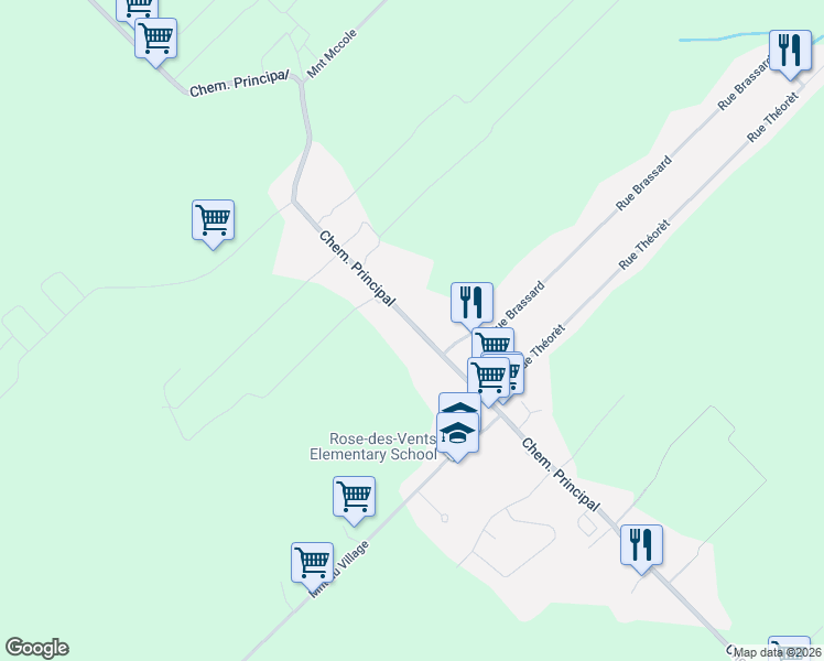 map of restaurants, bars, coffee shops, grocery stores, and more near 1188 Chemin Principal in Laurentides