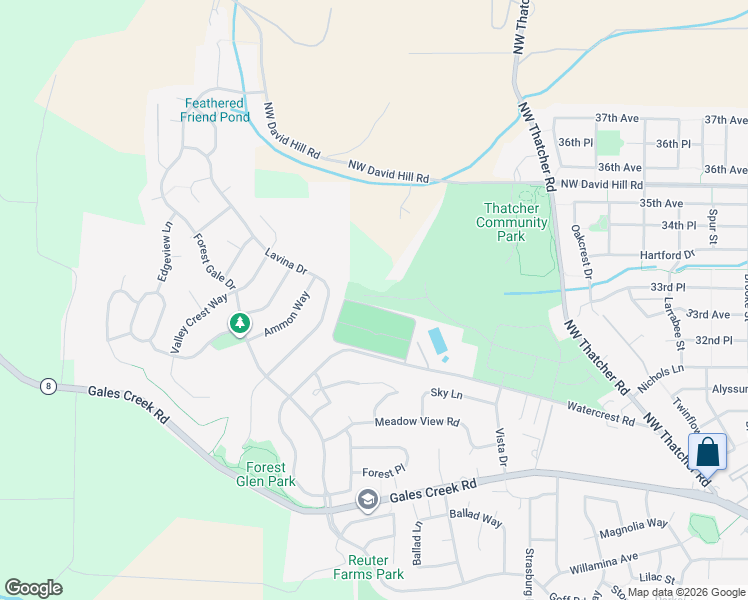 map of restaurants, bars, coffee shops, grocery stores, and more near 499 Watercrest Road in Forest Grove