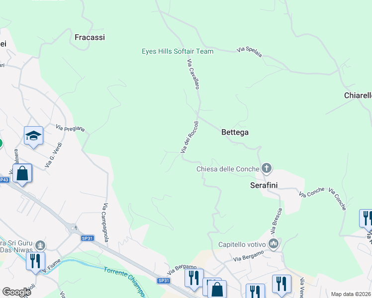 map of restaurants, bars, coffee shops, grocery stores, and more near 14 Via dei Roccoli in Arzignano