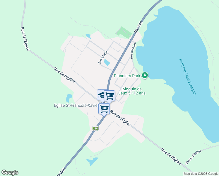 map of restaurants, bars, coffee shops, grocery stores, and more near 128 Rue Principale in Saint-François-Xavier-de-Brompton