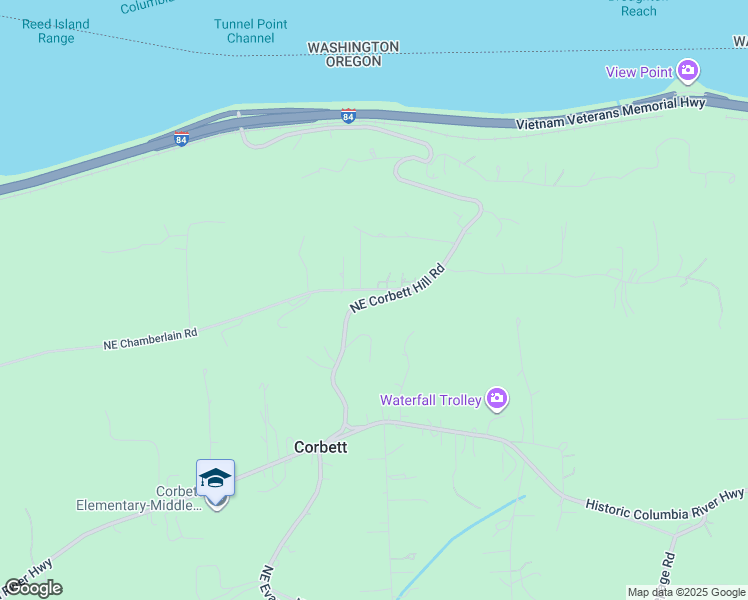 map of restaurants, bars, coffee shops, grocery stores, and more near Northeast Corbett Hill Road in Corbett