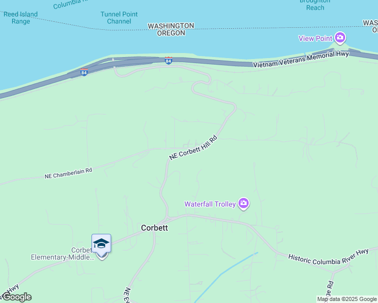 map of restaurants, bars, coffee shops, grocery stores, and more near Northeast Corbett Hill Road in Corbett