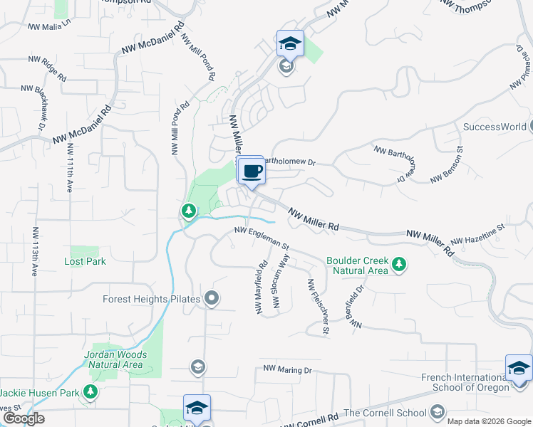 map of restaurants, bars, coffee shops, grocery stores, and more near 9932 Northwest Abbey Road in Portland