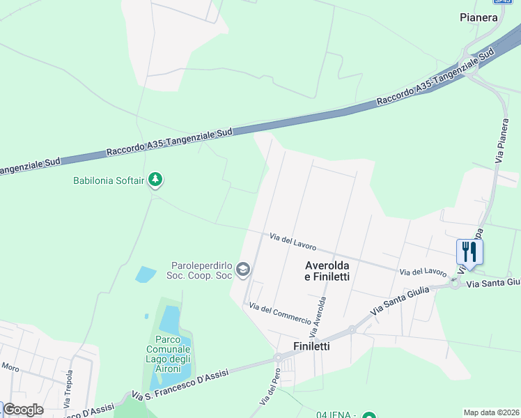 map of restaurants, bars, coffee shops, grocery stores, and more near 59 Via dell'Industria in Travagliato