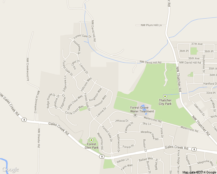 map of restaurants, bars, coffee shops, grocery stores, and more near 3333 Lavina Drive in Forest Grove