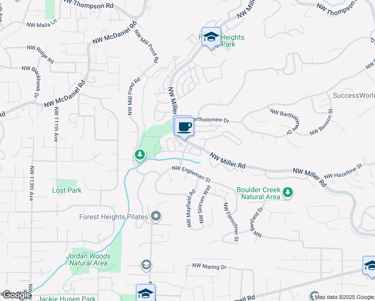 map of restaurants, bars, coffee shops, grocery stores, and more near 1903 Northwest Yorkshire Lane in Portland