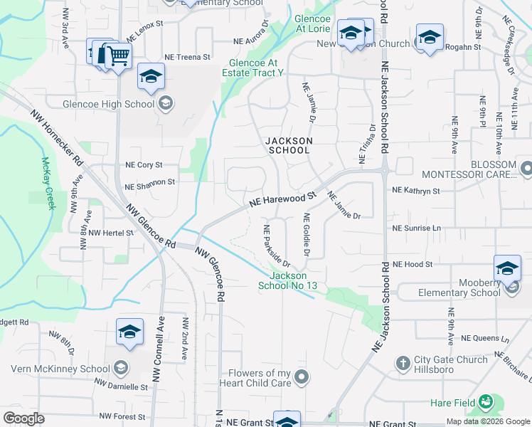 map of restaurants, bars, coffee shops, grocery stores, and more near 1690 Northeast Parkside Drive in Hillsboro