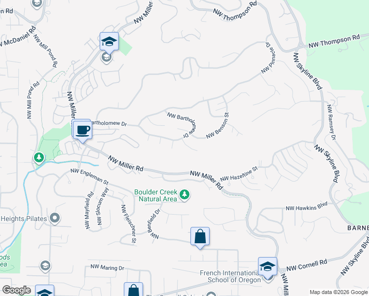 map of restaurants, bars, coffee shops, grocery stores, and more near 1929 Northwest Norfolk Court in Portland