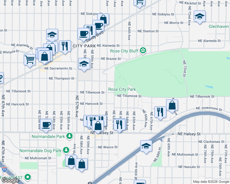 map of restaurants, bars, coffee shops, grocery stores, and more near in Portland