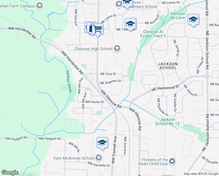map of restaurants, bars, coffee shops, grocery stores, and more near 143 Northeast Shannon Street in Hillsboro
