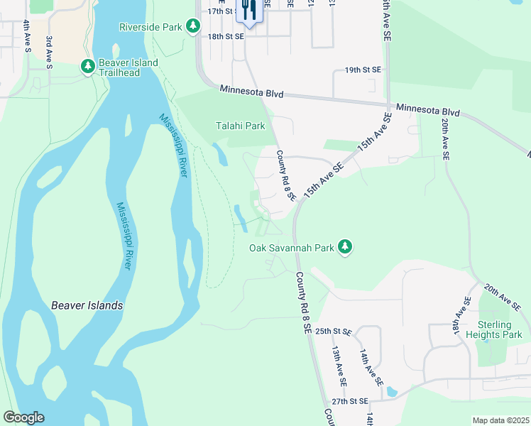 map of restaurants, bars, coffee shops, grocery stores, and more near 36 Liberty Glen Loop in St. Cloud