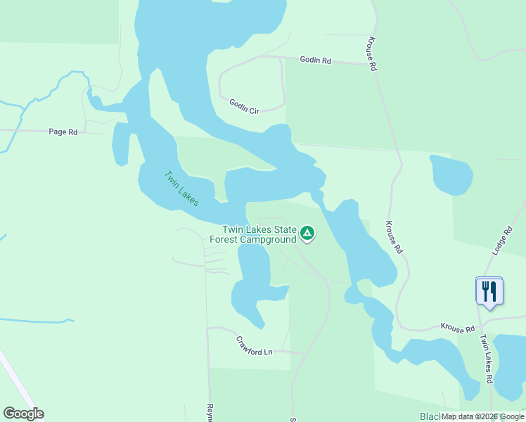 map of restaurants, bars, coffee shops, grocery stores, and more near 5717 Smith Road in Cheboygan