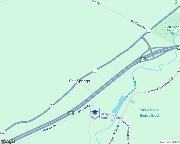 map of restaurants, bars, coffee shops, grocery stores, and more near 2364 Nova Scotia Trunk 4 in Salt Springs