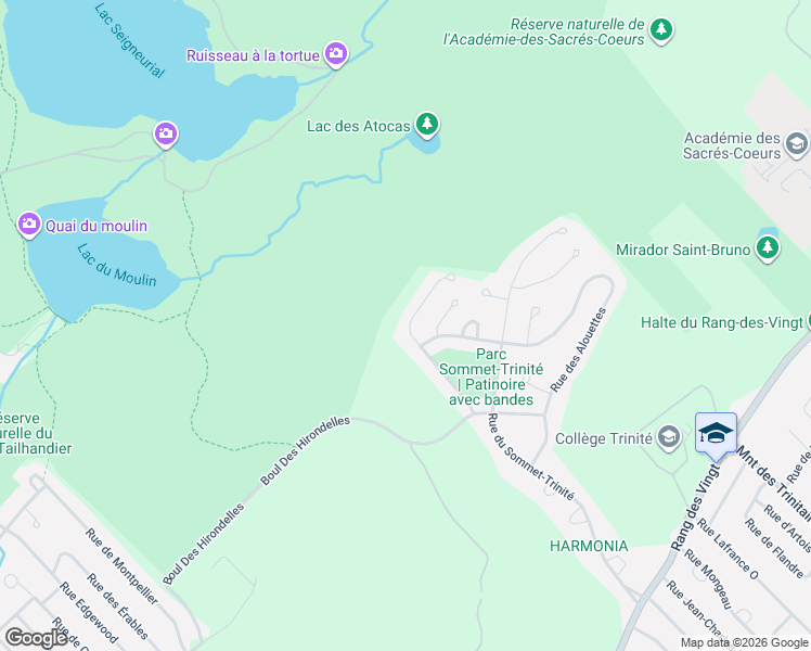 map of restaurants, bars, coffee shops, grocery stores, and more near 140 Rue des Roitelets in Saint-Bruno-de-Montarville