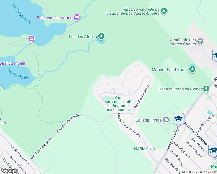 map of restaurants, bars, coffee shops, grocery stores, and more near 840 Place des Grands Ducs in Saint-Bruno-de-Montarville