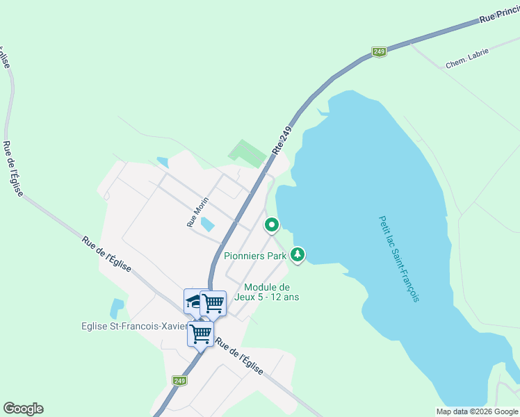map of restaurants, bars, coffee shops, grocery stores, and more near 101 Rue Bibeau in Saint-François-Xavier-de-Brompton