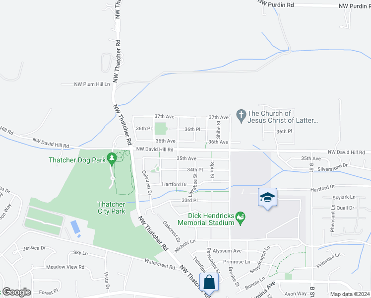 map of restaurants, bars, coffee shops, grocery stores, and more near Northwest David Hill Road in Forest Grove