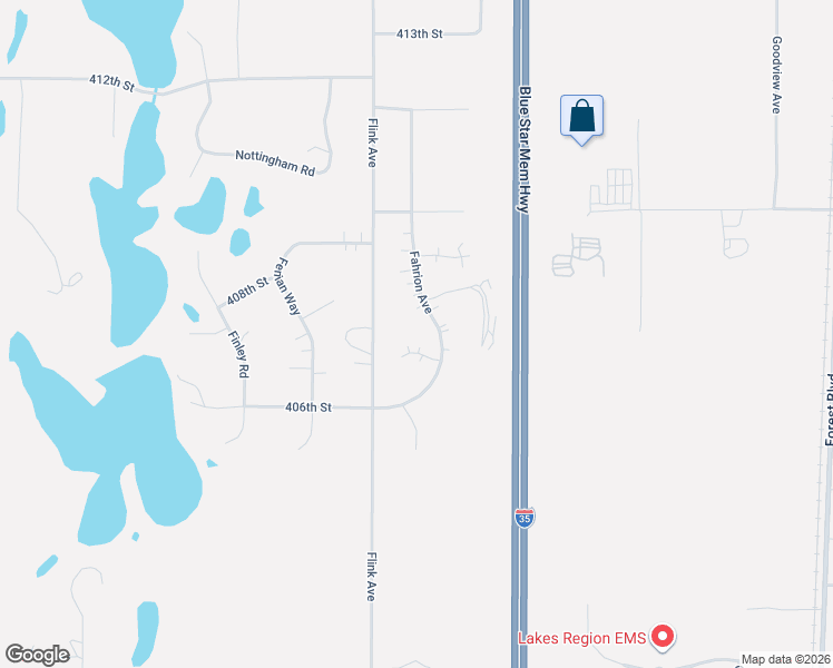 map of restaurants, bars, coffee shops, grocery stores, and more near 40828 Fahrion Avenue in North Branch