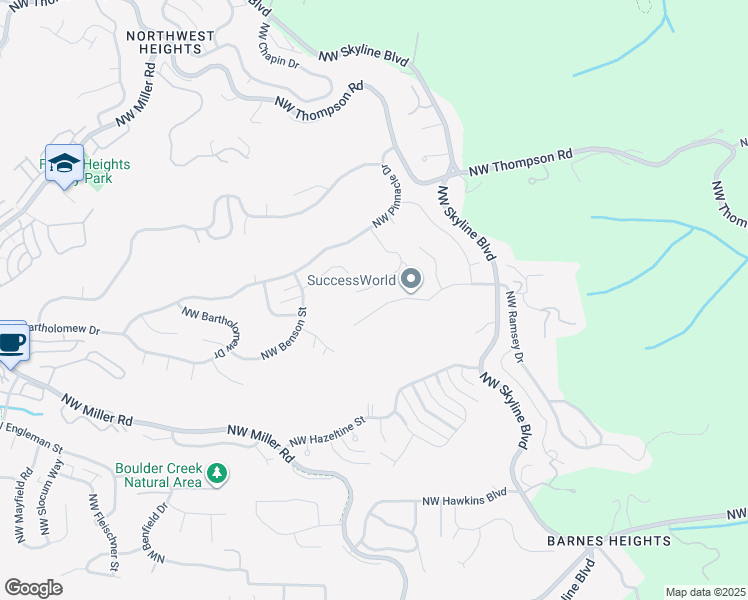 map of restaurants, bars, coffee shops, grocery stores, and more near 8407 Northwest Reed Drive in Portland
