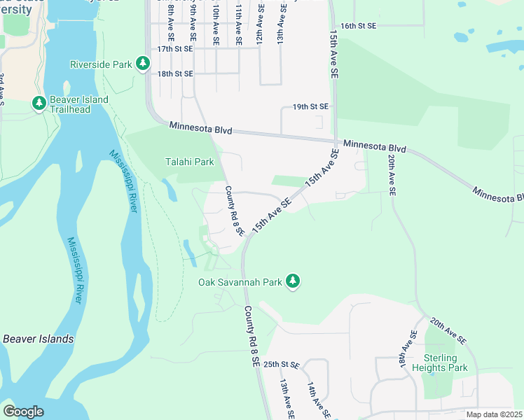 map of restaurants, bars, coffee shops, grocery stores, and more near 926 21st Street Southeast in St. Cloud