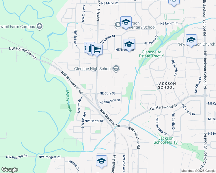 map of restaurants, bars, coffee shops, grocery stores, and more near 2114 Northeast Sundown Court in Hillsboro