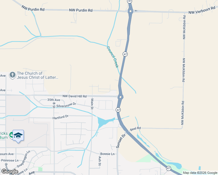 map of restaurants, bars, coffee shops, grocery stores, and more near 2183 Colby Lane in Forest Grove