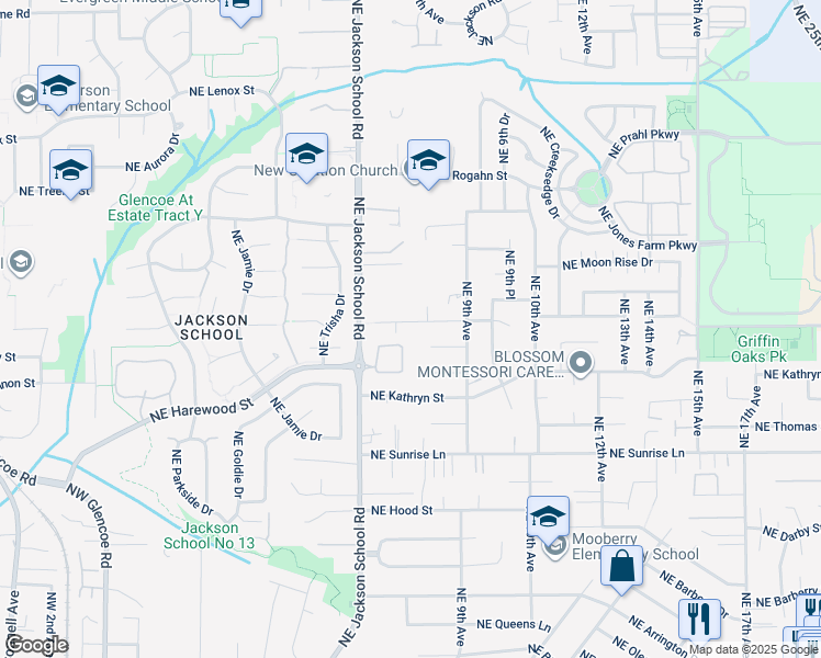 map of restaurants, bars, coffee shops, grocery stores, and more near 810 Northeast Josephine Street in Hillsboro