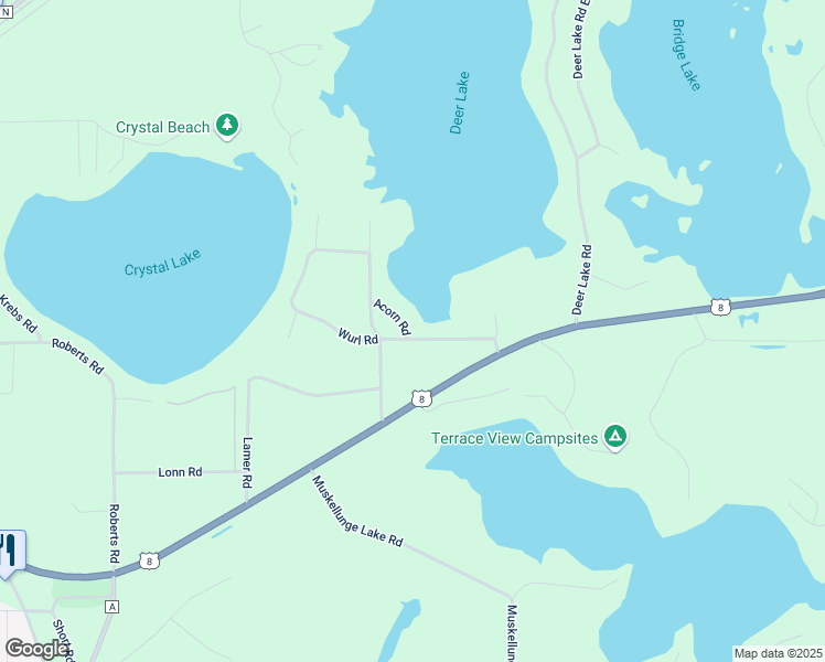 map of restaurants, bars, coffee shops, grocery stores, and more near W5380 Wurl Road in Tomahawk