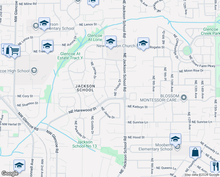 map of restaurants, bars, coffee shops, grocery stores, and more near 668 Northeast Maryann Court in Hillsboro