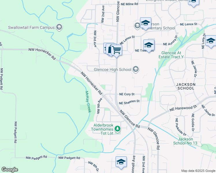 map of restaurants, bars, coffee shops, grocery stores, and more near 236 Northwest Glencory Street in Hillsboro