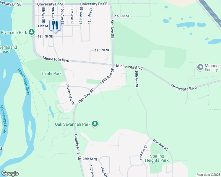 map of restaurants, bars, coffee shops, grocery stores, and more near 2000 15th Avenue Southeast in St. Cloud